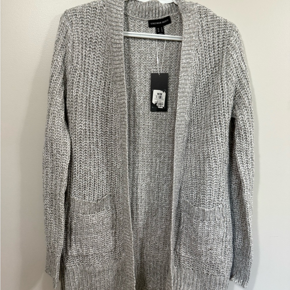 💙Forever 21 Gray Ribbed Knit Cardigan Sweater